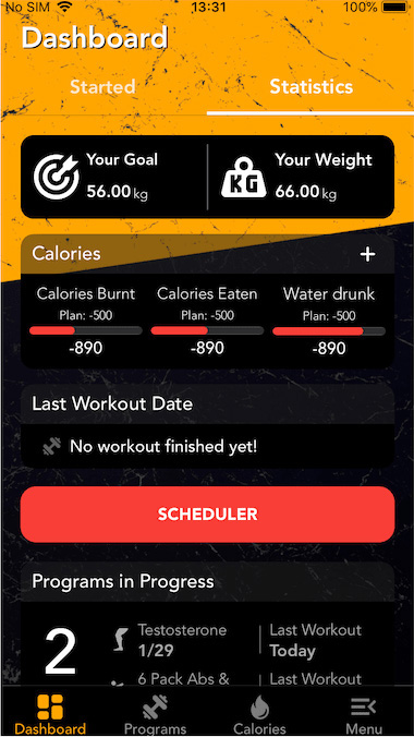 app screenshot: first screen